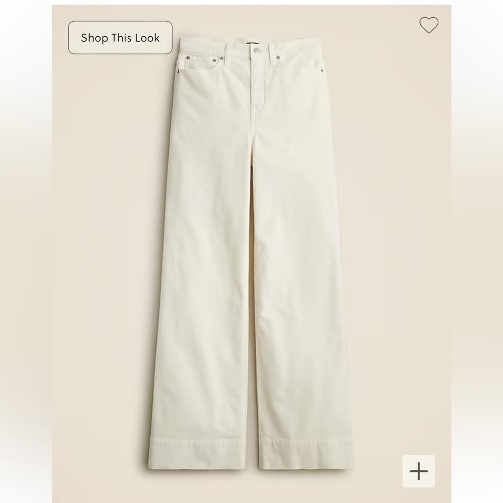 J crew Wide-leg corduroy trouser ivory